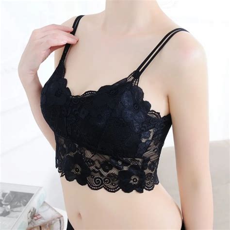 Sexy Cotton Padded Tube Tops Women Lace Elastic Boob Bandeau Tube Tops