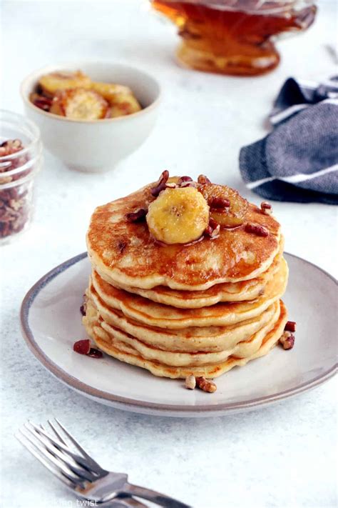 Easy Fluffy Banana Pancakes Dels Cooking Twist