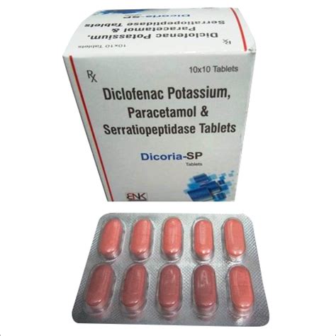 Diclofenac Potassium Paracetamol And Serratiopeptidase Tablets General Medicines At Best Price