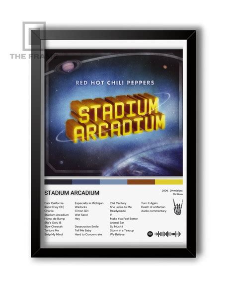 Quadro A4 Spotify Stadium Arcadium Red Hot Chili Peppers Elo7