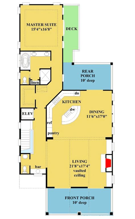 Plan 15232nc Darling Beach House Plan With Front And Back Double