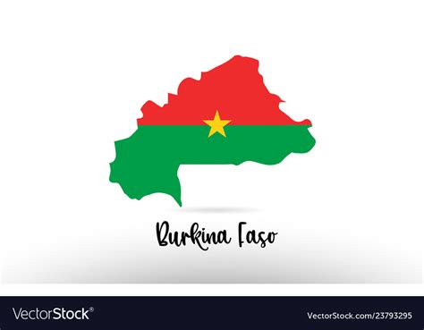 Burkina Faso Country Flag Inside Map Contour Vector Image