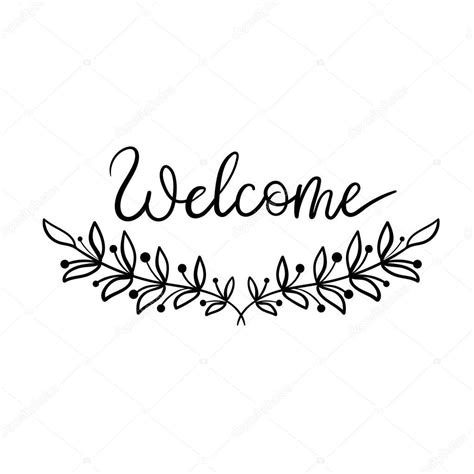 Welcome Hand Lettering Card. Modern Calligraphy. — Stock ...