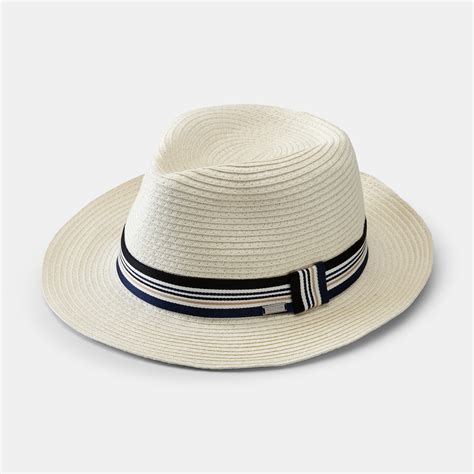Sicile White Mens Panama Hat Grosgrain Band Accessories Politix
