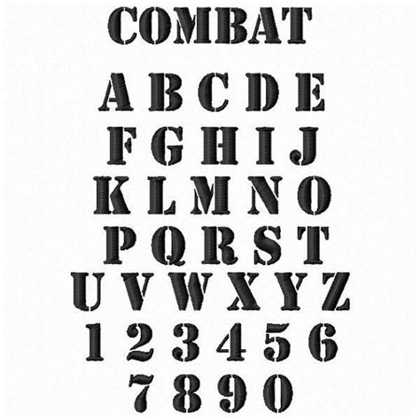 1 Combat Font Boys Uppercase Military Letters By Thewhimsybelle 299