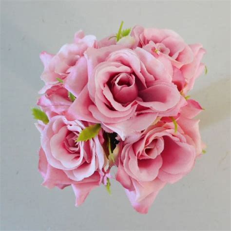 Mini Artificial Roses Posy Pink Artificial Flowers