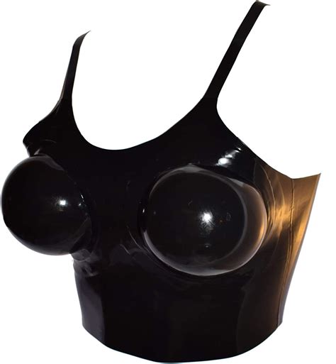 Rubberfashion Latex Bra With Inflatable Cups Breasts Waistlength Latex