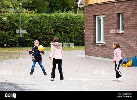 Children Playing At School Yard Stock Photo Alamy