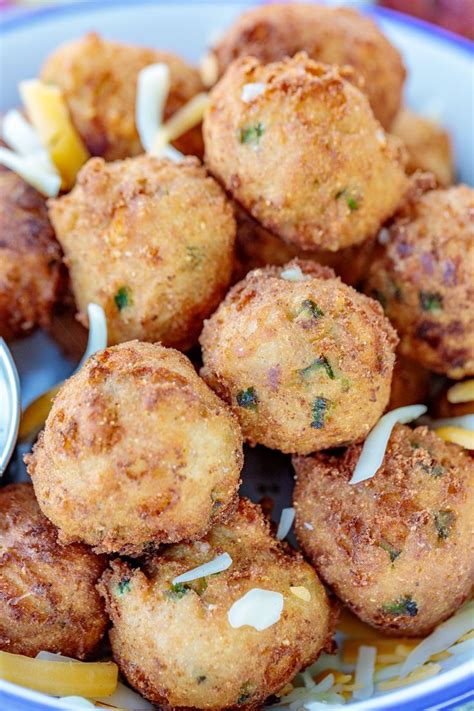 Once your hush puppies have cooled, place them in an airtight container lined with to freeze: Beer Battered Jalapeño Hushpuppies | Recipe | Beer batter ...