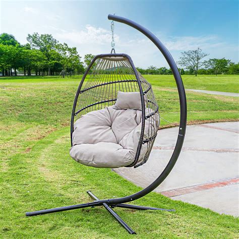 Barton Outdoor Hanging Lounge Egg Style Swing Chair Uv Resistant Deep