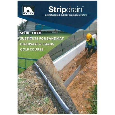 Nylex Stripdrain Prefabricated Flexible Subsoil Drainage System Mm W X Mm T X M L