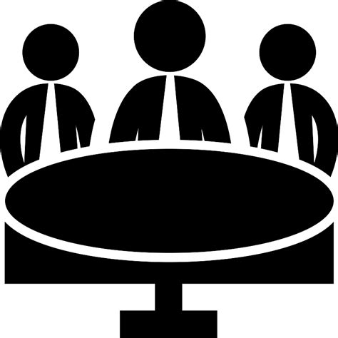 Business Meeting Group On Circular Table Vector Svg Icon Svg Repo