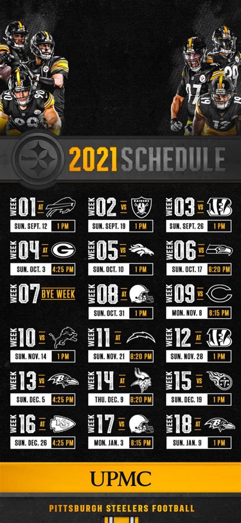Pittsburgh Steelers Schedule Printable