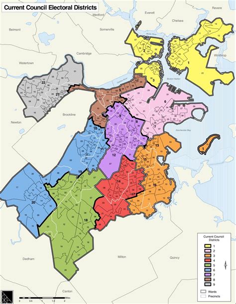 Map Of Boston Neighborhood Surrounding Area And Suburbs Of Boston