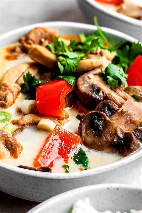 Creamy coconut milk and tender poached chicken make this thai style tom kha gai recipe hearty and satisfying! BEST Tom Kha Gai (Coconut Curry Soup) (+ pantry friendly ...