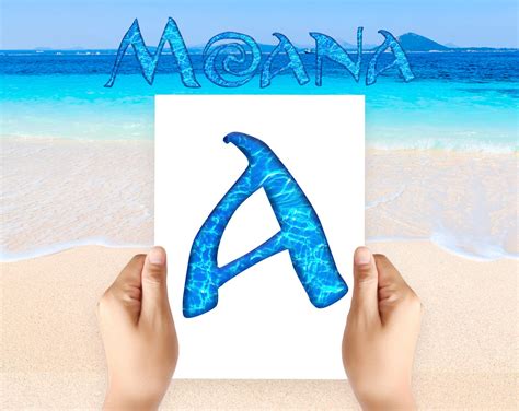 Moana Alphabet Font Clipart Letters Birthday Party Supplies Etsy