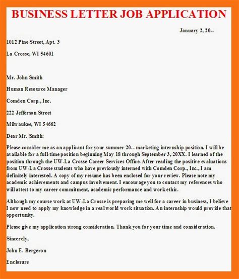 It displays the company's professionalism in correspondence. Business Letter: Business Letter Job Application