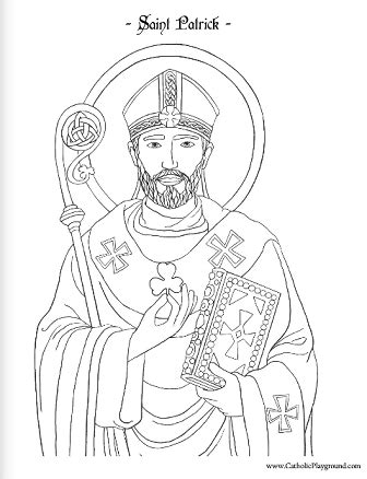 Some discussion points for children while coloring this st. St Patrick Coloring Page Catholic at GetColorings.com | Free printable colorings pages to print ...