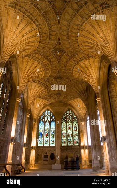 Fan Vault Ceiling Peterborough Cathedral Cambridgeshire Stock Photo