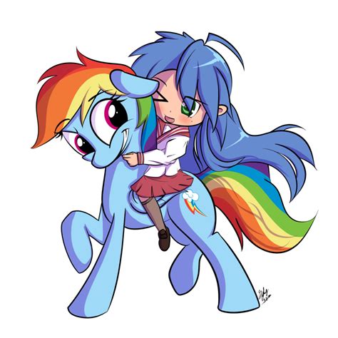 Riding ponies are ponygirls or ponyboys who are ridden by their mistresses (or masters, trainers, owners, (exercise) riders, etc.). #91930 - safe, artist:squiby-327, rainbow dash, human ...
