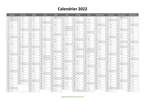 Calendrier 2022 Ics Calendrier Imprimer 2022