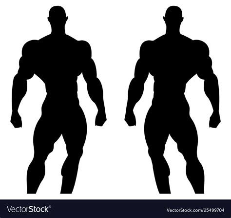 Silhouette A Bodybuilder Male Royalty Free Vector Image