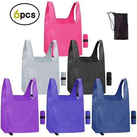 Reusable Grocery Bags 6 Pack Reusable Washable Grocery Bags Eco