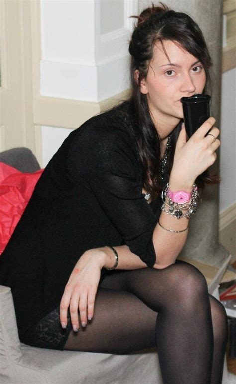 Amateur Pantyhose On Twitter Sipping A Drink In Her Black Pantyhose