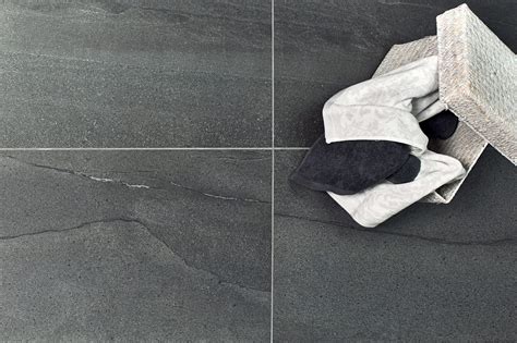Antracite Basalt Natural Is A Black Grey Italian Porcelain Tile