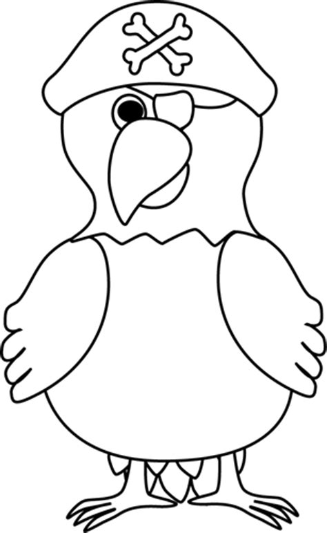 All clipart images are guaranteed to be free. Black and White Pirate Parrot Clip Art - Black and White ...