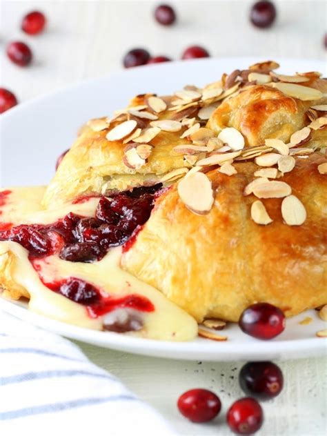 Baked Brie In Puff Pastry With Cherry Cranberry Sauce Taste And See