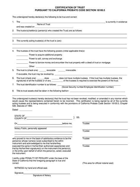 Trust Certification Form State Of Wisconsin Fill Out And Sign Online