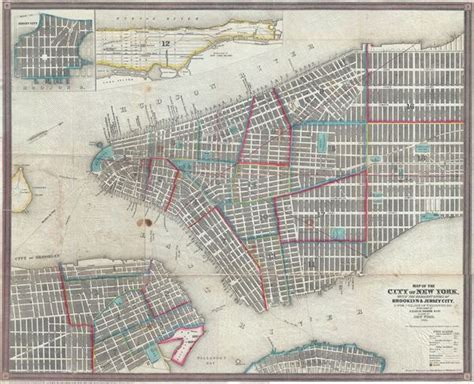 Map Of The City Of New York With The Adjacent Cities Of Brooklyn And