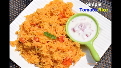 Simple Tomato Rice In Pressure Cooker Thakkali Sadam Recipe Easy