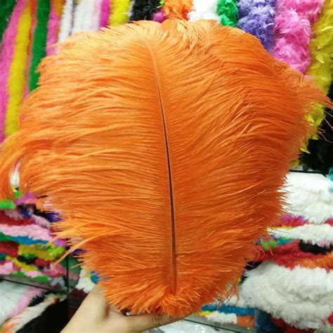 Free Shipping 100pcs 30 35cm12 14 Inches High Quality Orange Ostrich Feather Plume Wedding