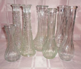 VINTAGE CLEAR GLASS VASE MADE BY HOOSIER GLASS TALL STRIGHT LINE On