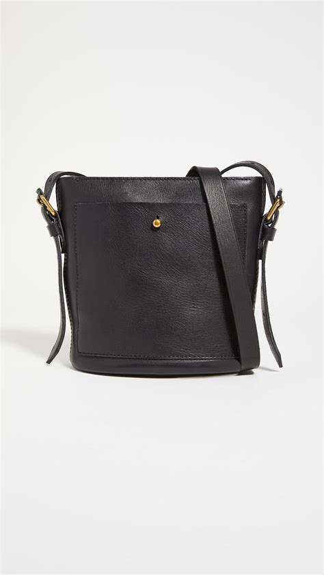 Madewell Leather Mini Transport Bucket Crossbody Bag In Black Lyst