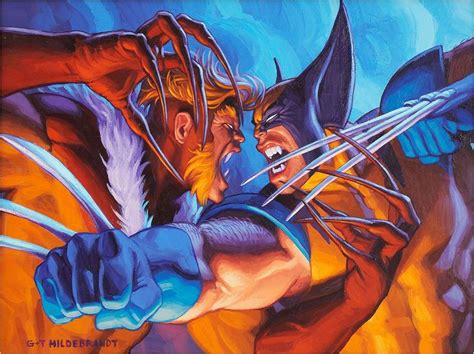Wolverine Vs Sabretooth By Hildebrandt Wolverine X Men Comic Art