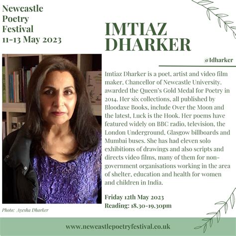 Imtiaz Dharker Newcastle Poetry Festival