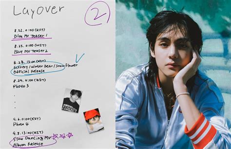 Bts V Unveils The Second Promotion Schedule For His First Solo Mini Album Layover Allkpop