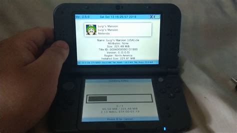 However, a leaked cartridge allowed homebrew users and people buying from select retail stores to play it since october 26th, 2019. Installing Luigi Mansion 3DS cia on Nintendo 3ds xl using ...