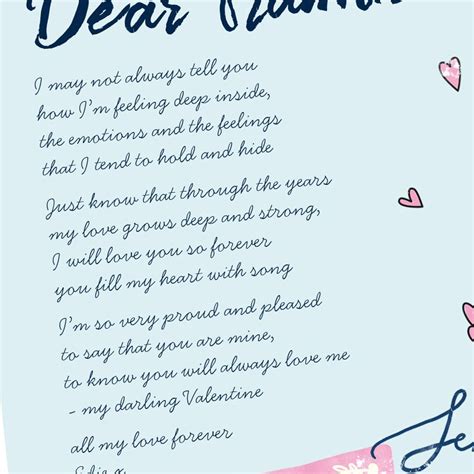 Personalised Poem Art Prints Love Letter Custom Designed Love Poem