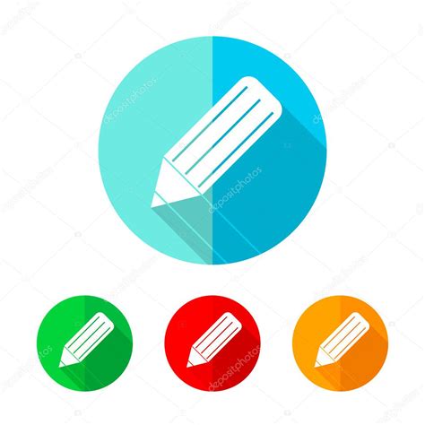 Set Of Colored Pencil Icons Vector Illustration — Stock Vector