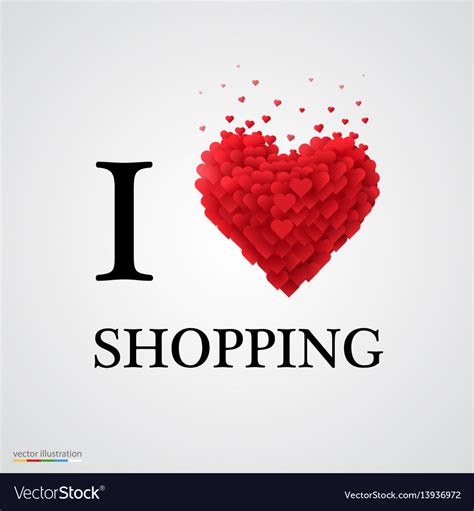 I Love Shopping Heart Sign Royalty Free Vector Image