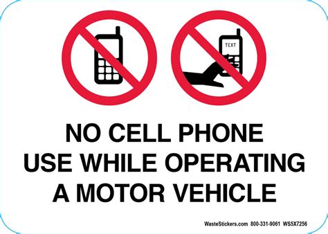 No Cell Phone Use While Operating A Motor Vehicle Decal