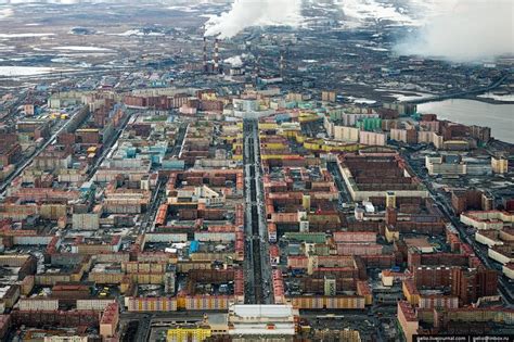 Russian City Norilsk Photos From Above Norilsk City From Above