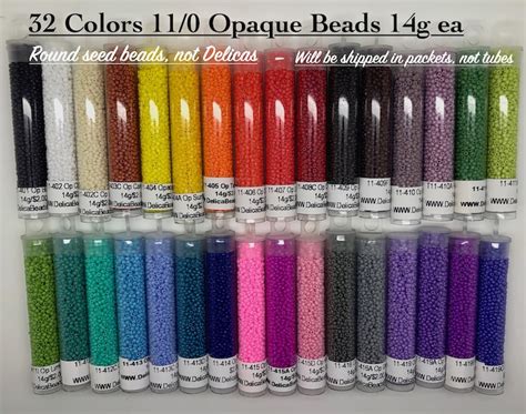 11 0 Japanese Opaque Round Seed Beads Set 32 Colors 14g Or 30g Etsy