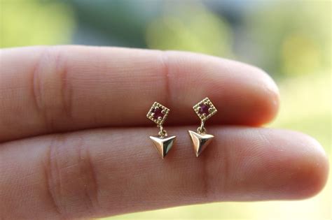 Geometric Dangle Earrings In K Yellow Gold Gili Mor Diamonds Jewelry