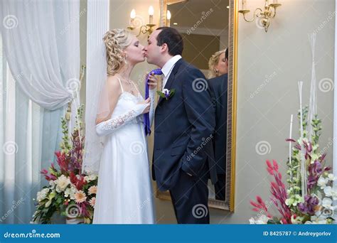 Newlyweds Kissing Stock Image Image Of Kiss Suit Groom 8425787