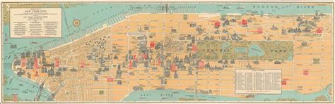 Pictorial Map Of New York City Illustrating In Graphic Manner The